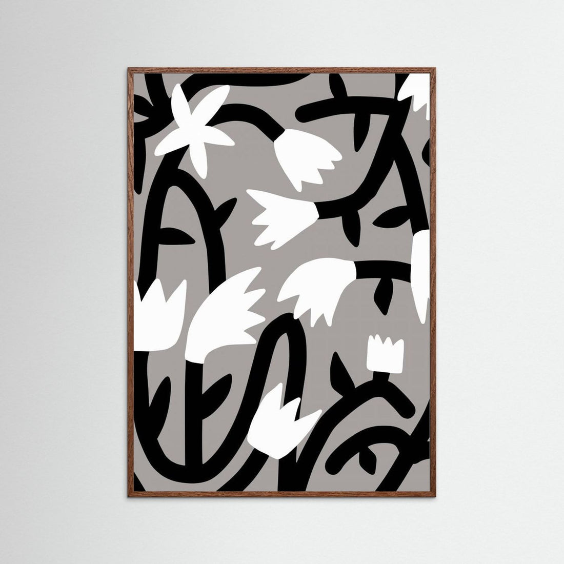 Black and White Bloom Vine by Little Dean