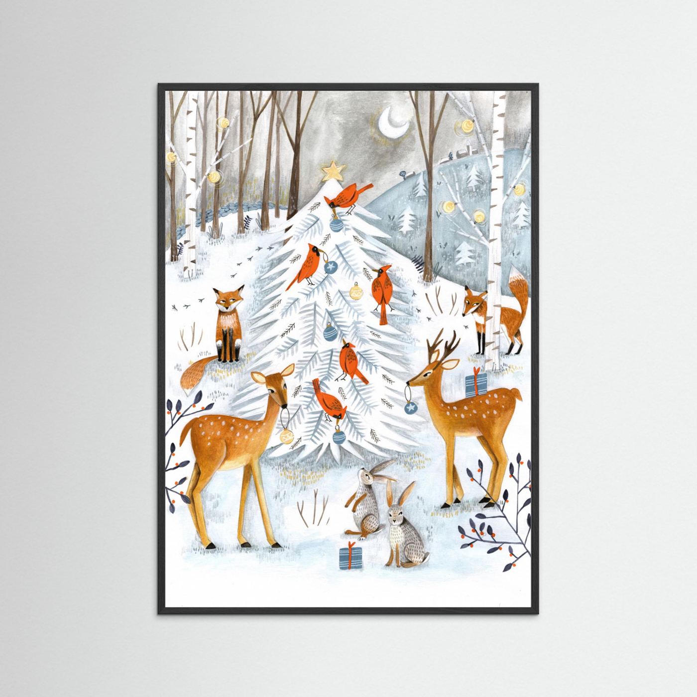 Christmas in the winter animal forest by Caroline Bonne Müller