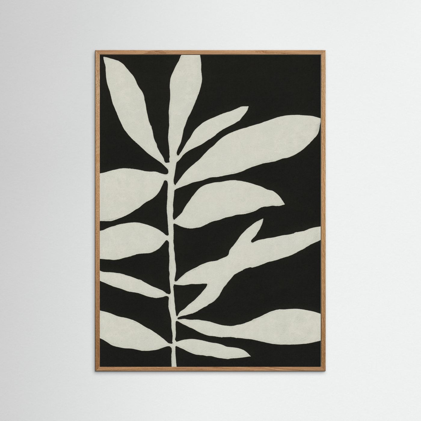 Linocut Branch #3 / White &amp; Black by Alisa Galitsyna