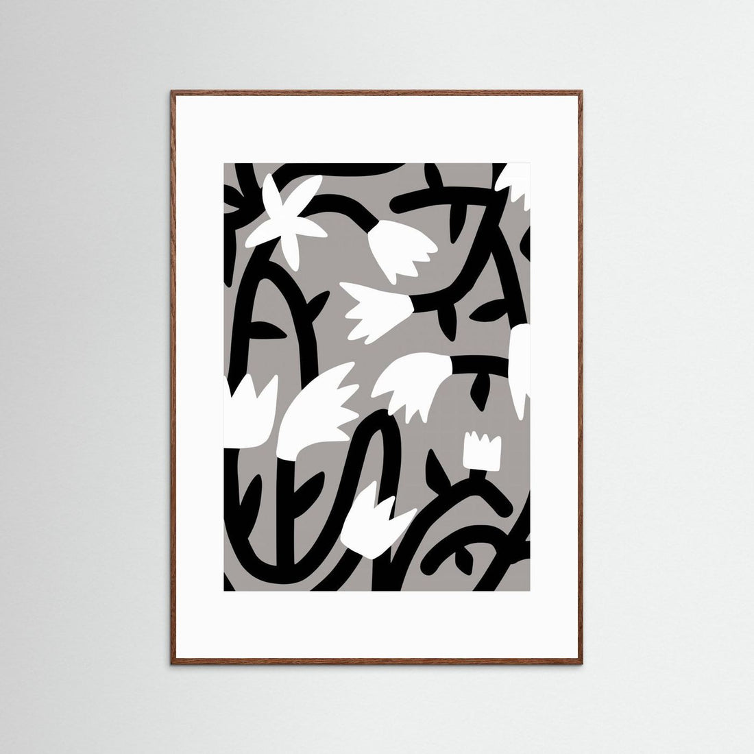 Black and White Bloom Vine by Little Dean