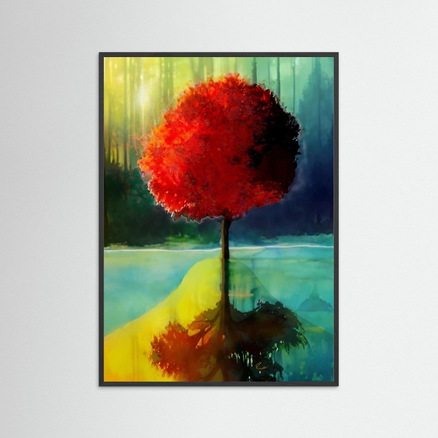 Red Tree Reflected by Ruth Day