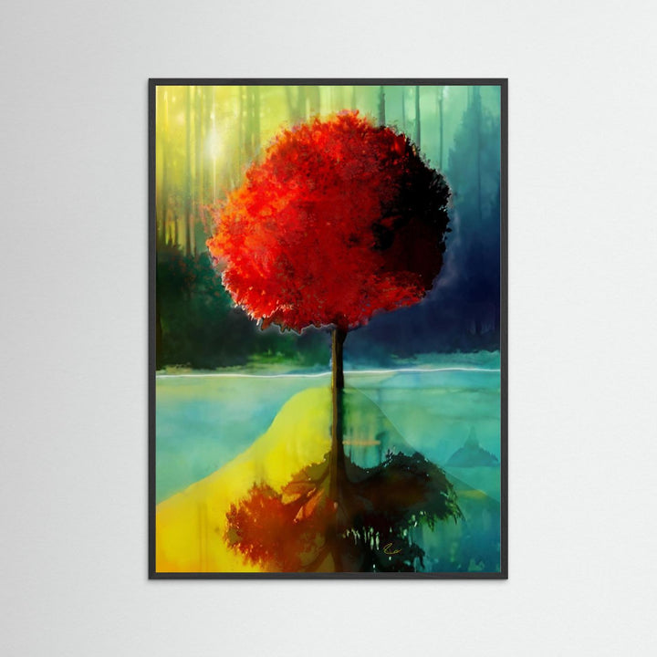 Red Tree Reflected by Ruth Day