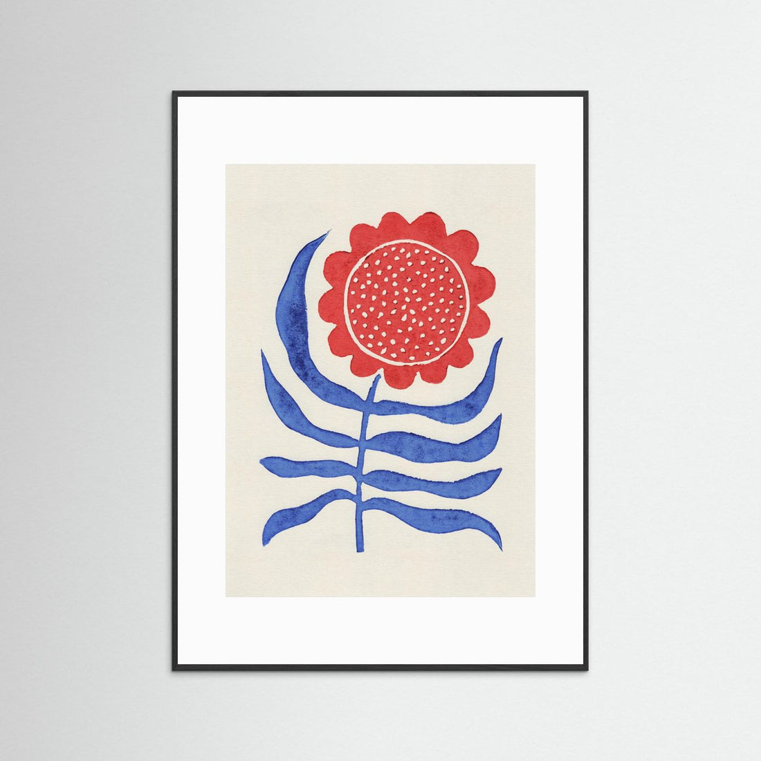 Red Flower / Lino Print by Alisa Galitsyna