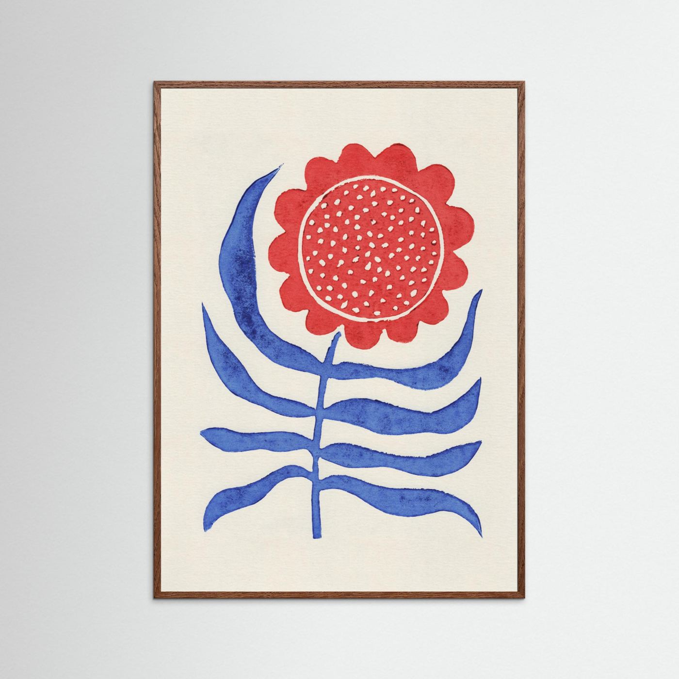 Red Flower / Lino Print by Alisa Galitsyna
