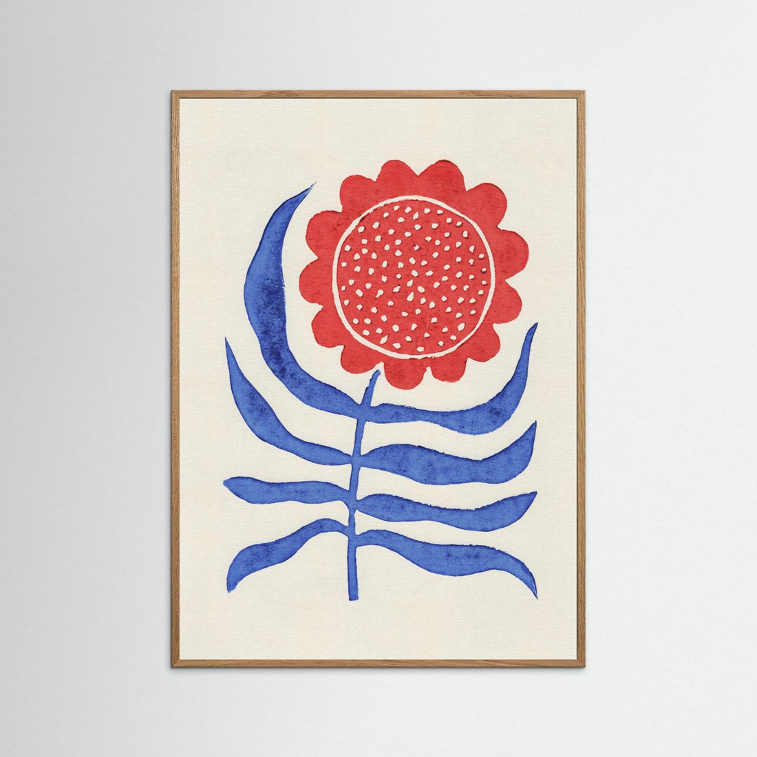 Red Flower / Lino Print by Alisa Galitsyna