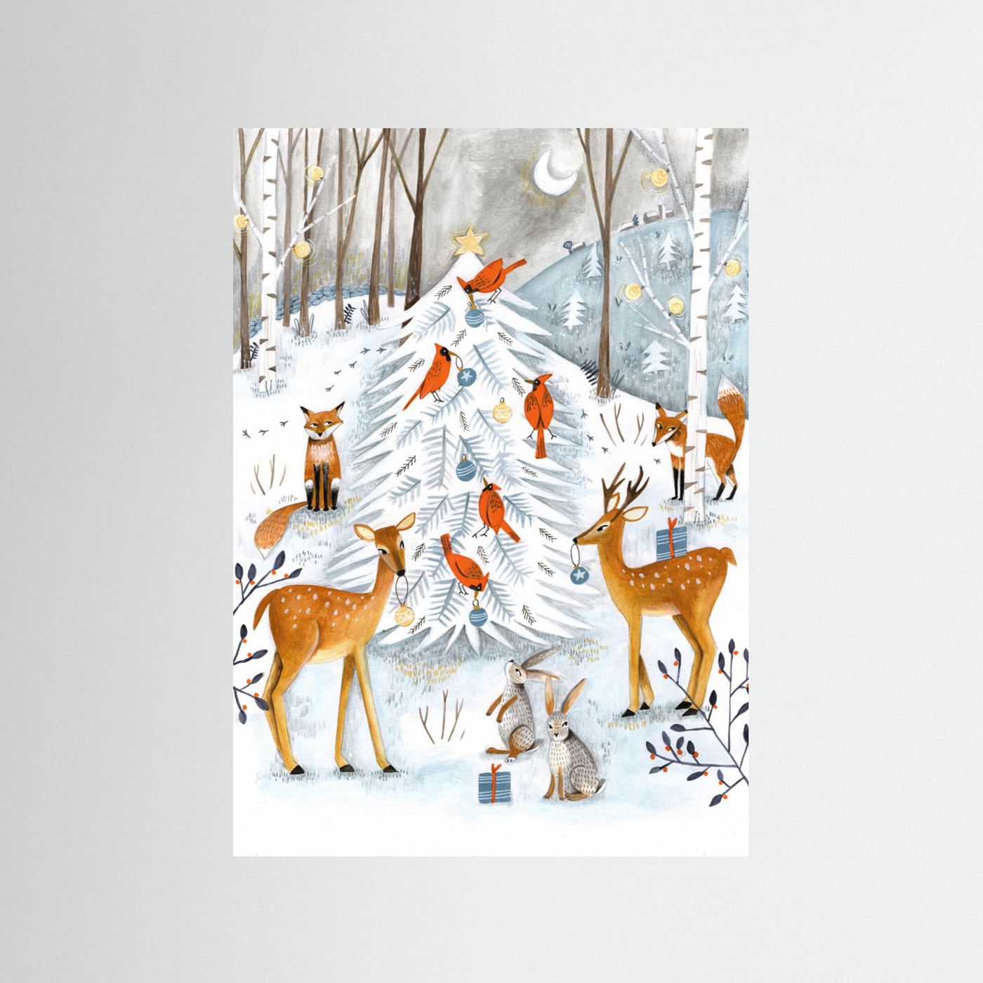 Christmas in the winter animal forest by Caroline Bonne Müller