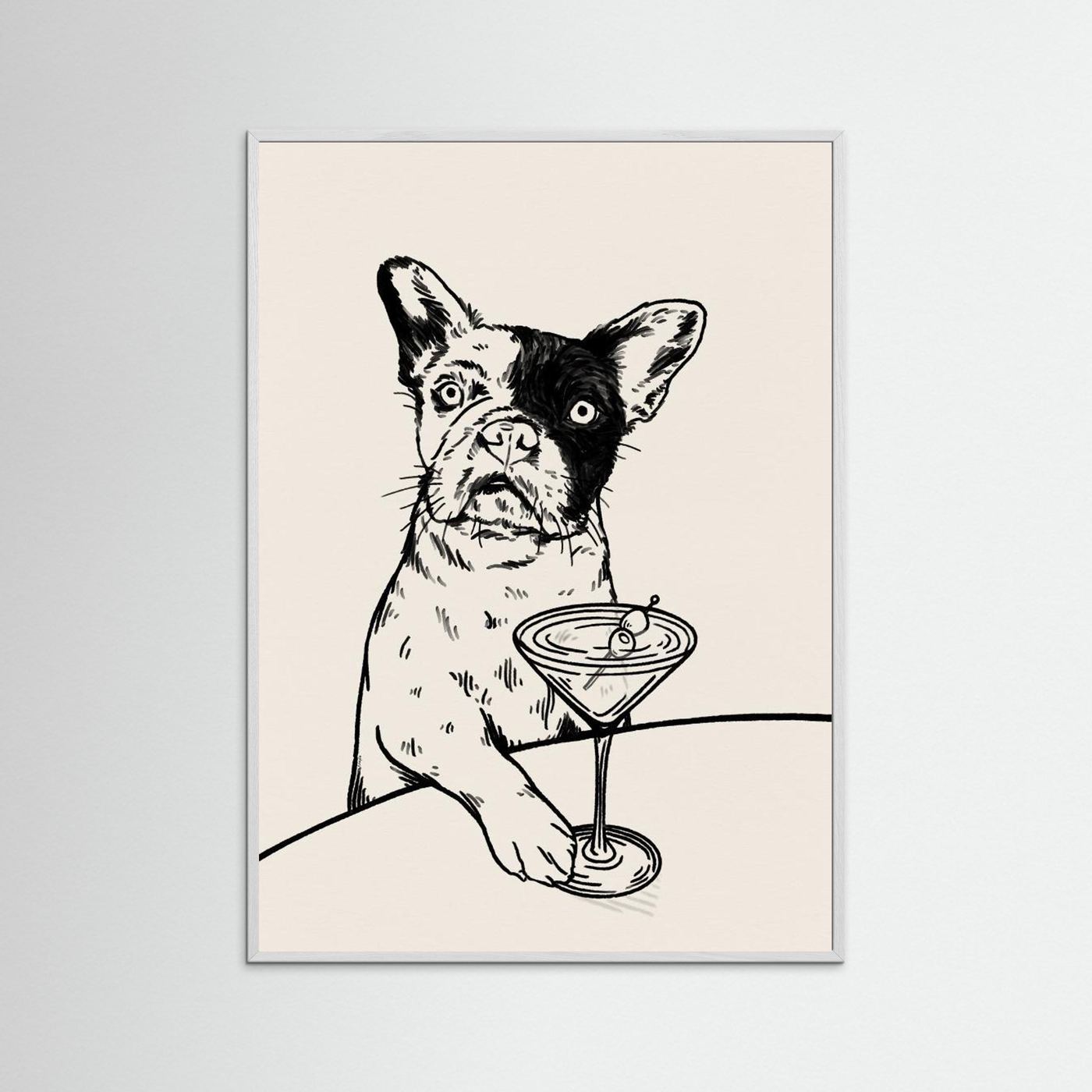 Frenchie with Dirty Martini Cocktail by Tara Royle