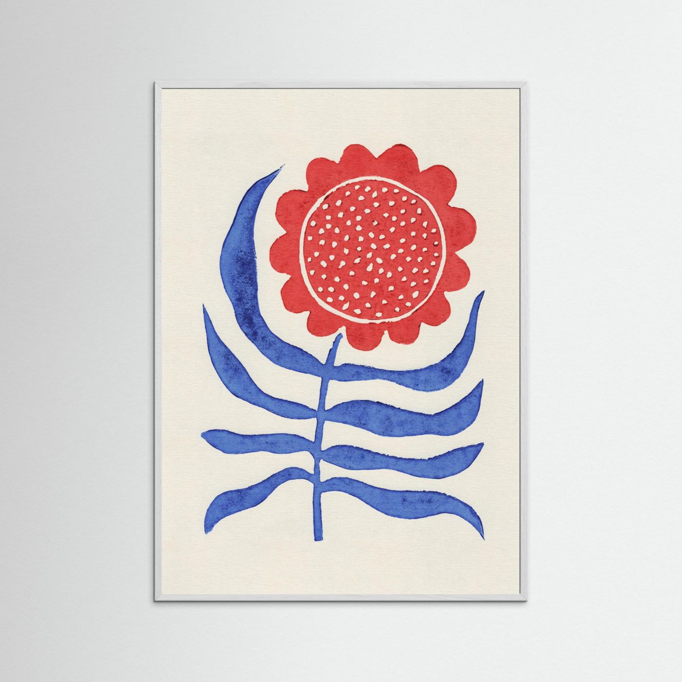 Red Flower / Lino Print by Alisa Galitsyna