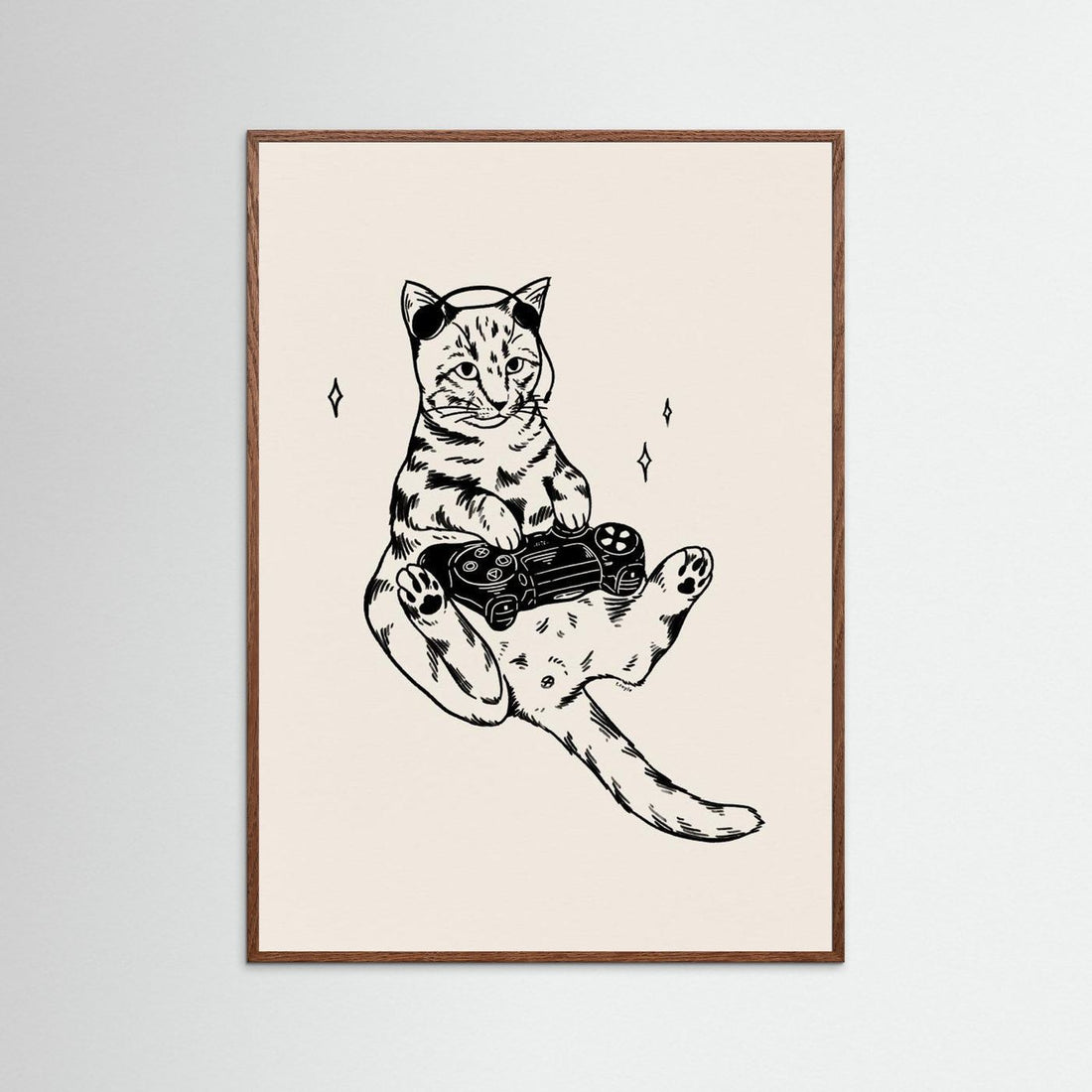 Gaming Cat in black by Tara Royle