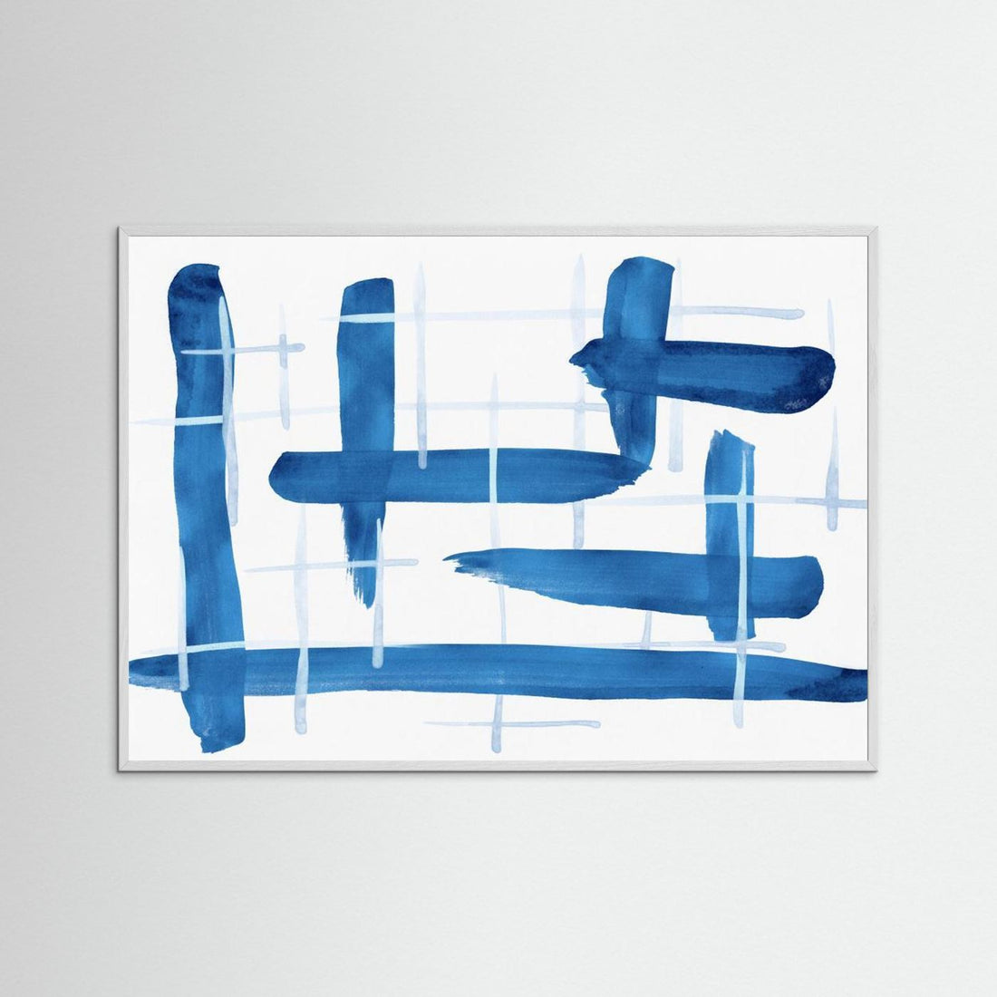 Abstract Lines Blue and White 04 by Amini54