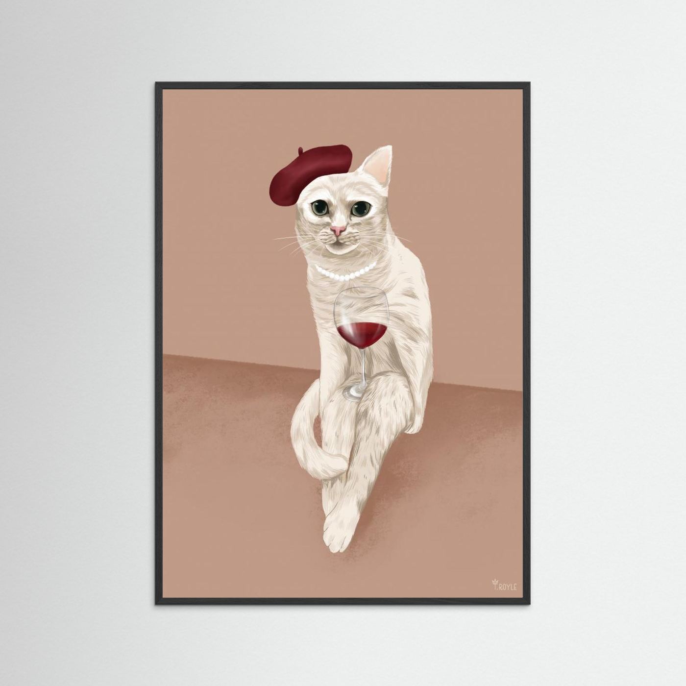 Classy Wine Cat by Tara Royle