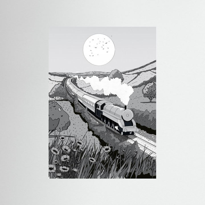 Train Black and White by Nicholas