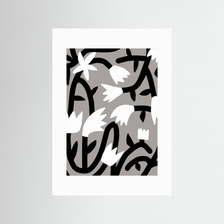 Black and White Bloom Vine by Little Dean