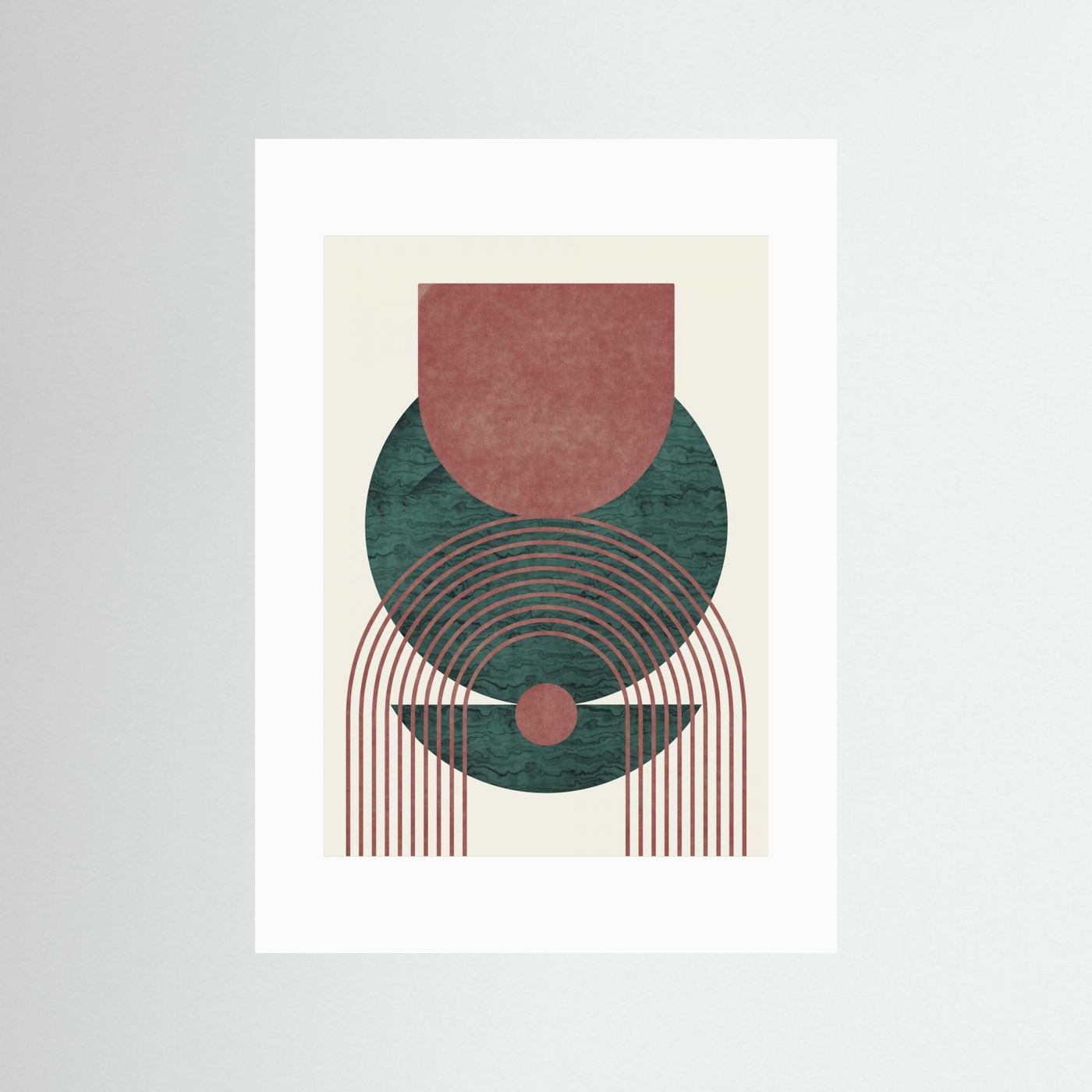 Aquamarine Marble Geometric Design by Little Dean