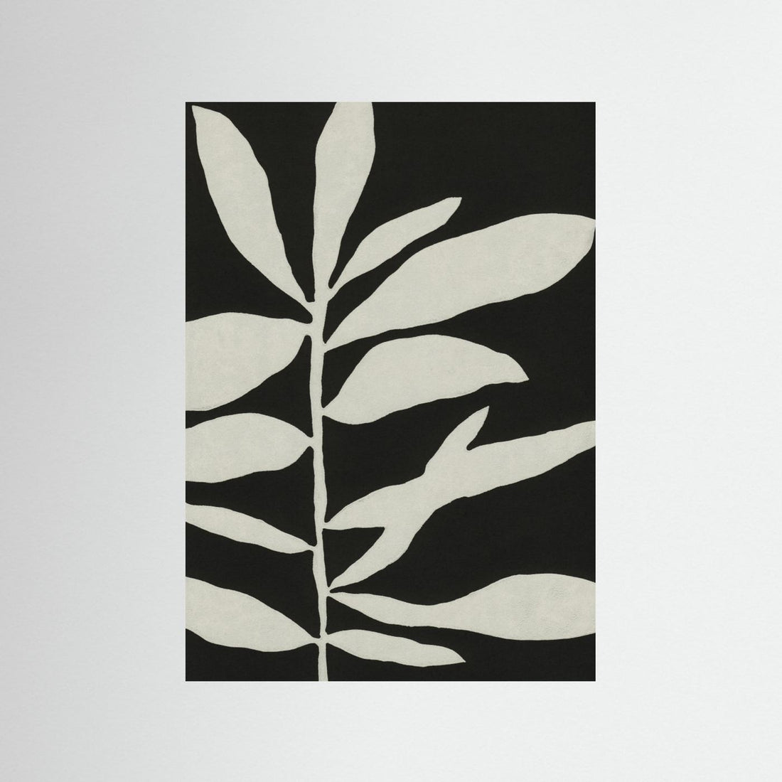 Linocut Branch #3 / White &amp; Black by Alisa Galitsyna