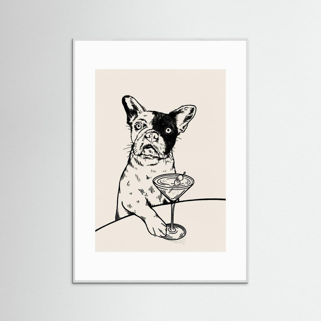 Frenchie with Dirty Martini Cocktail by Tara Royle