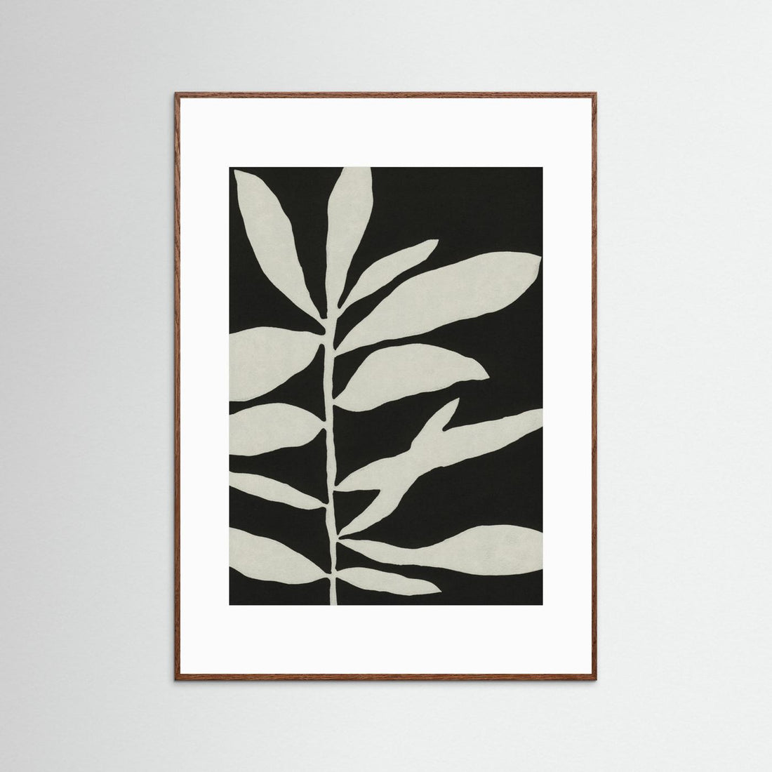 Linocut Branch #3 / White &amp; Black by Alisa Galitsyna