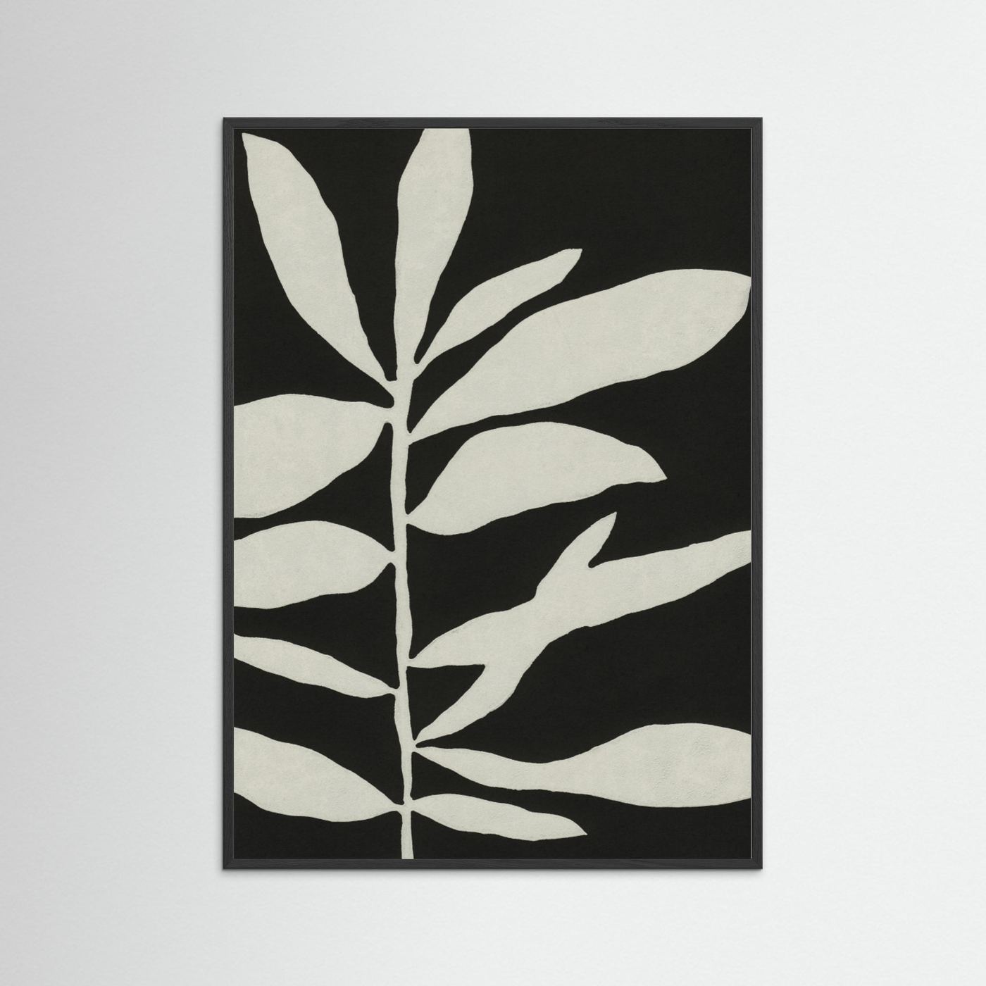 Linocut Branch #3 / White &amp; Black by Alisa Galitsyna