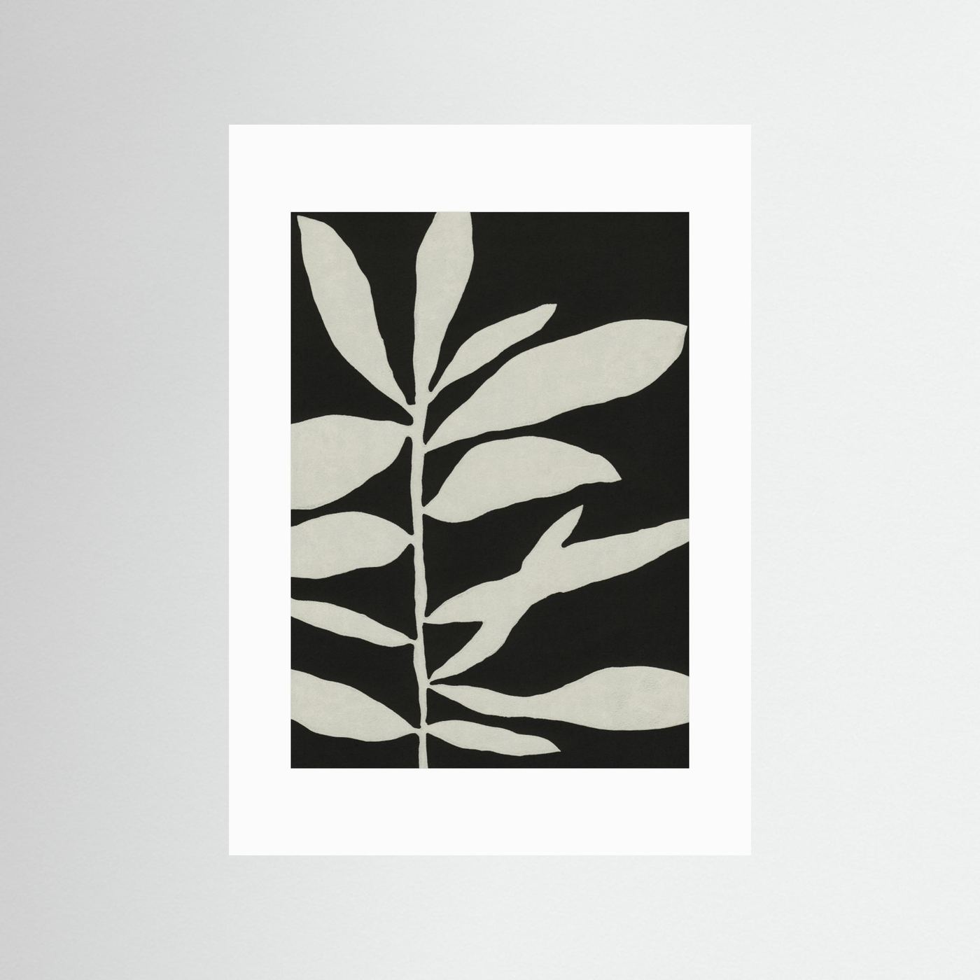 Linocut Branch #3 / White &amp; Black by Alisa Galitsyna