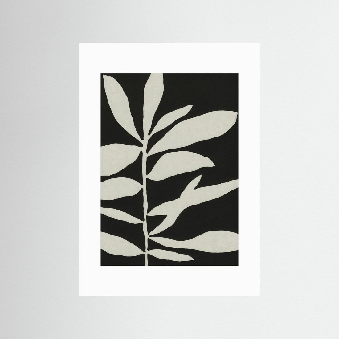 Linocut Branch #3 / White &amp; Black by Alisa Galitsyna