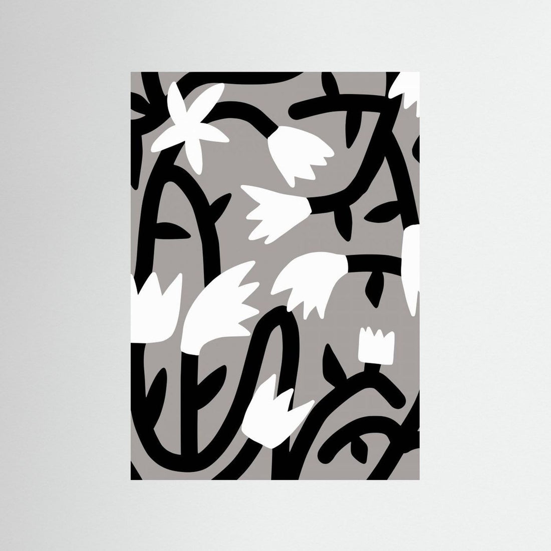 Black and White Bloom Vine by Little Dean