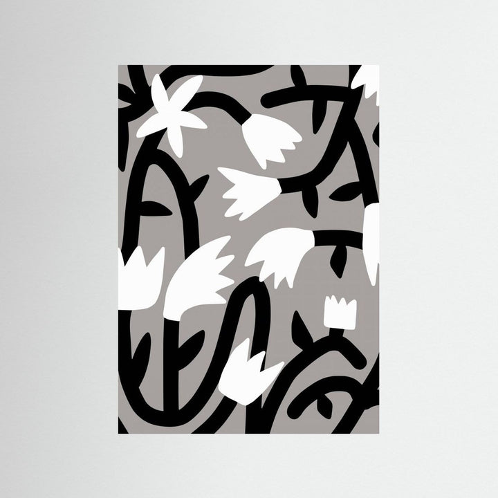 Black and White Bloom Vine by Little Dean