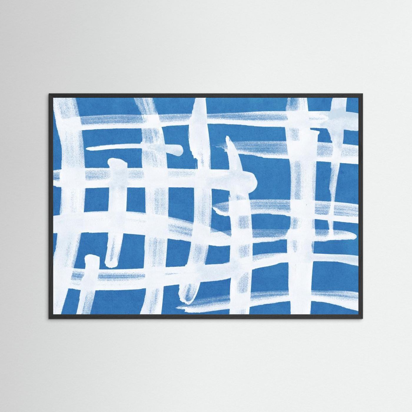 Abstract Lines Blue and White 02 by Amini54