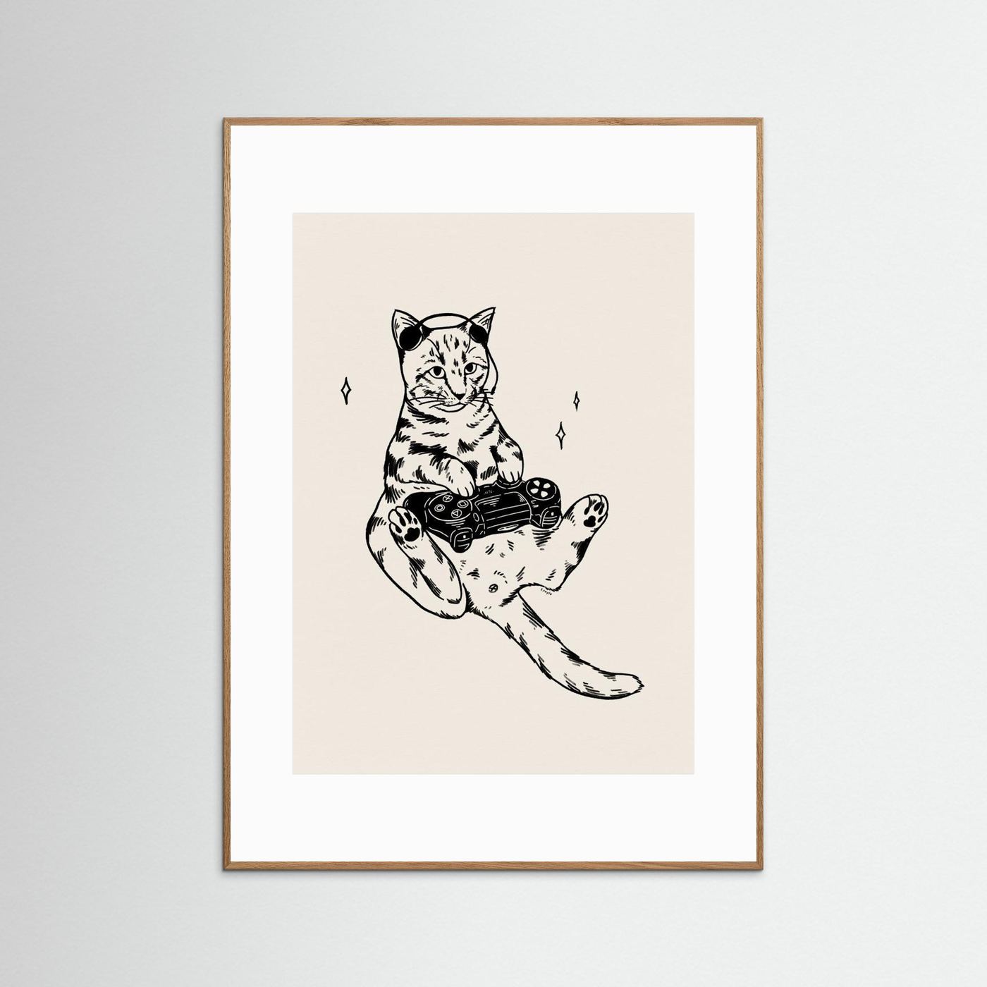 Gaming Cat in black by Tara Royle