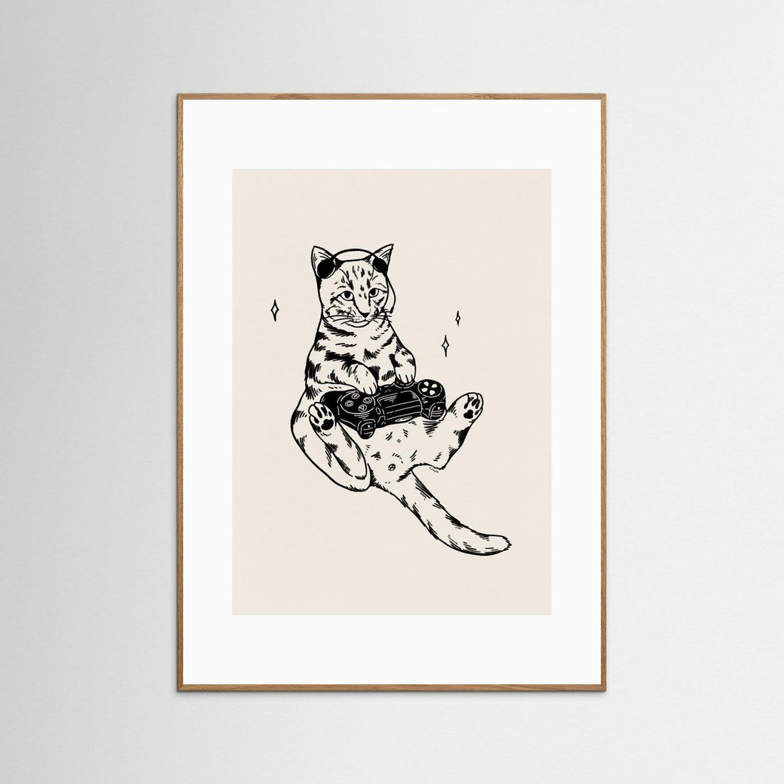 Gaming Cat in black by Tara Royle