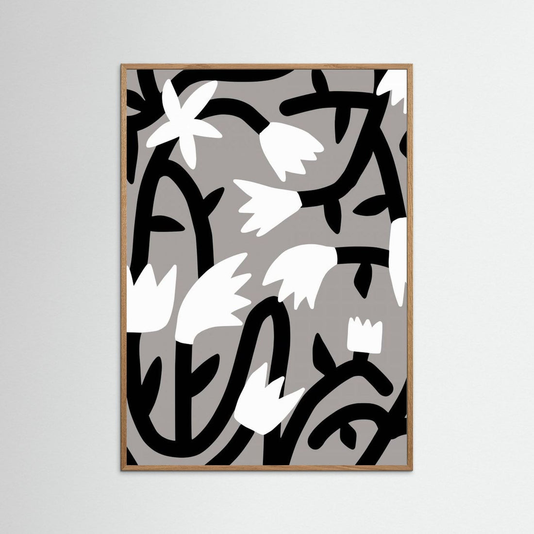 Black and White Bloom Vine by Little Dean