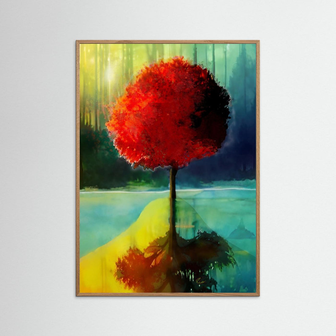Red Tree Reflected by Ruth Day