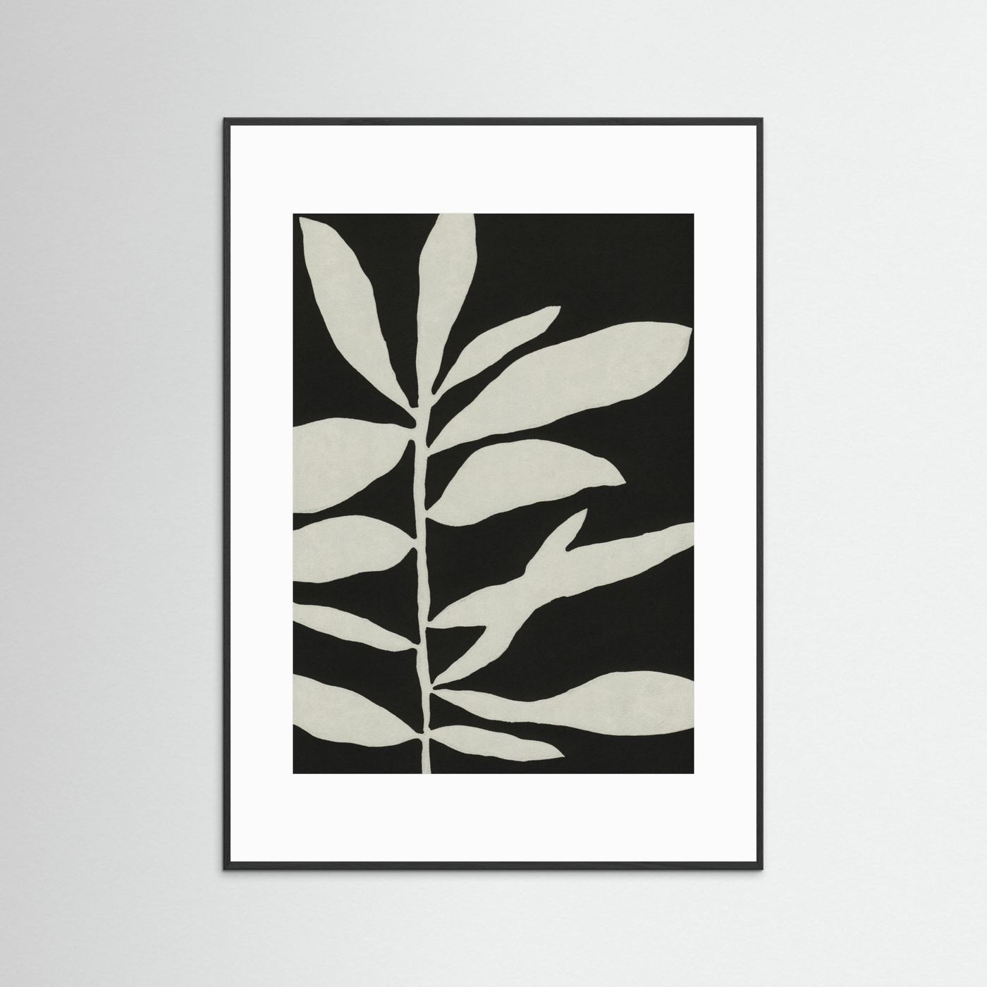 Linocut Branch #3 / White &amp; Black by Alisa Galitsyna