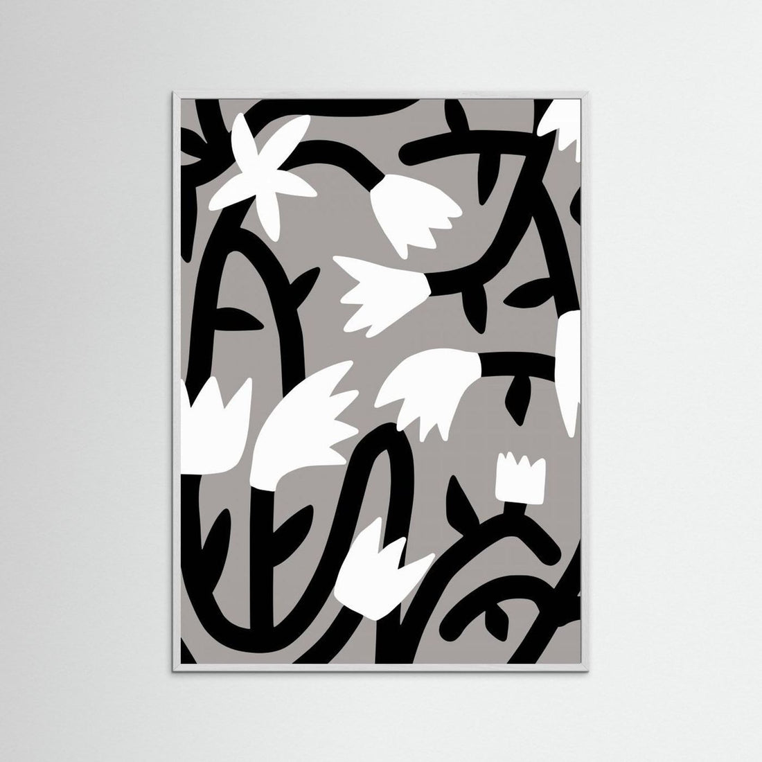 Black and White Bloom Vine by Little Dean