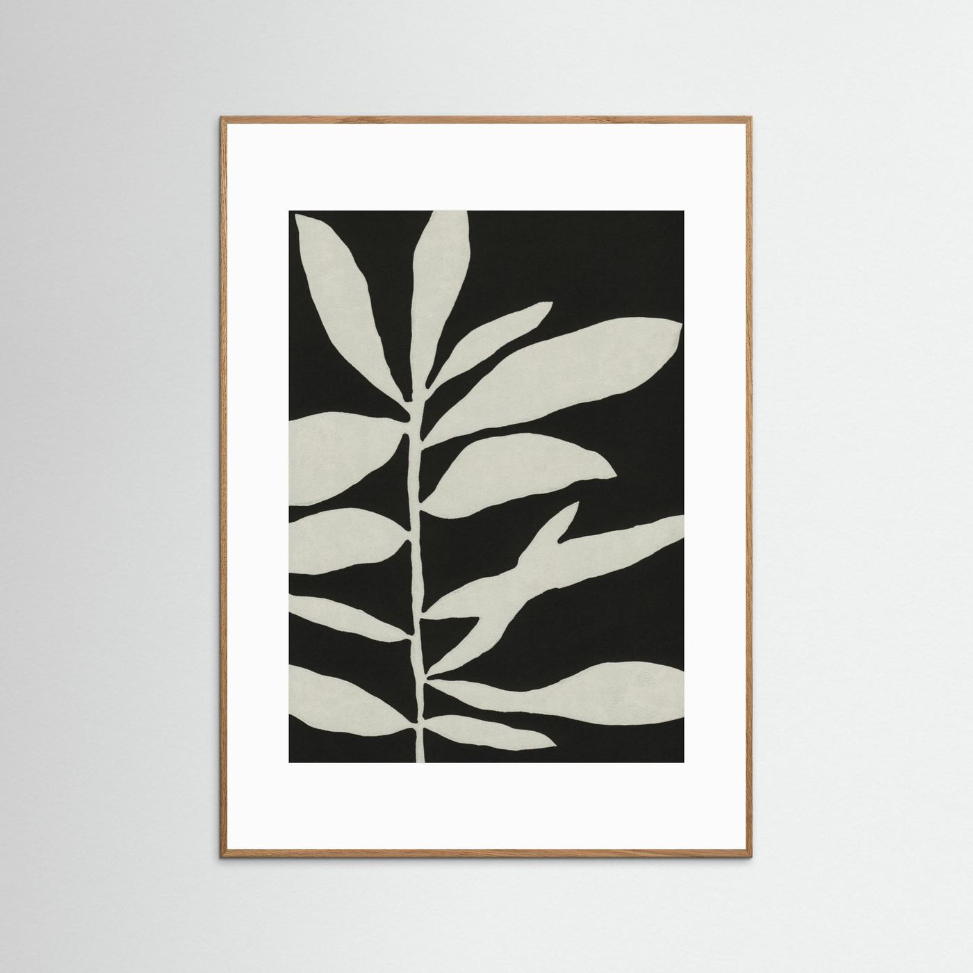 Linocut Branch #3 / White &amp; Black by Alisa Galitsyna
