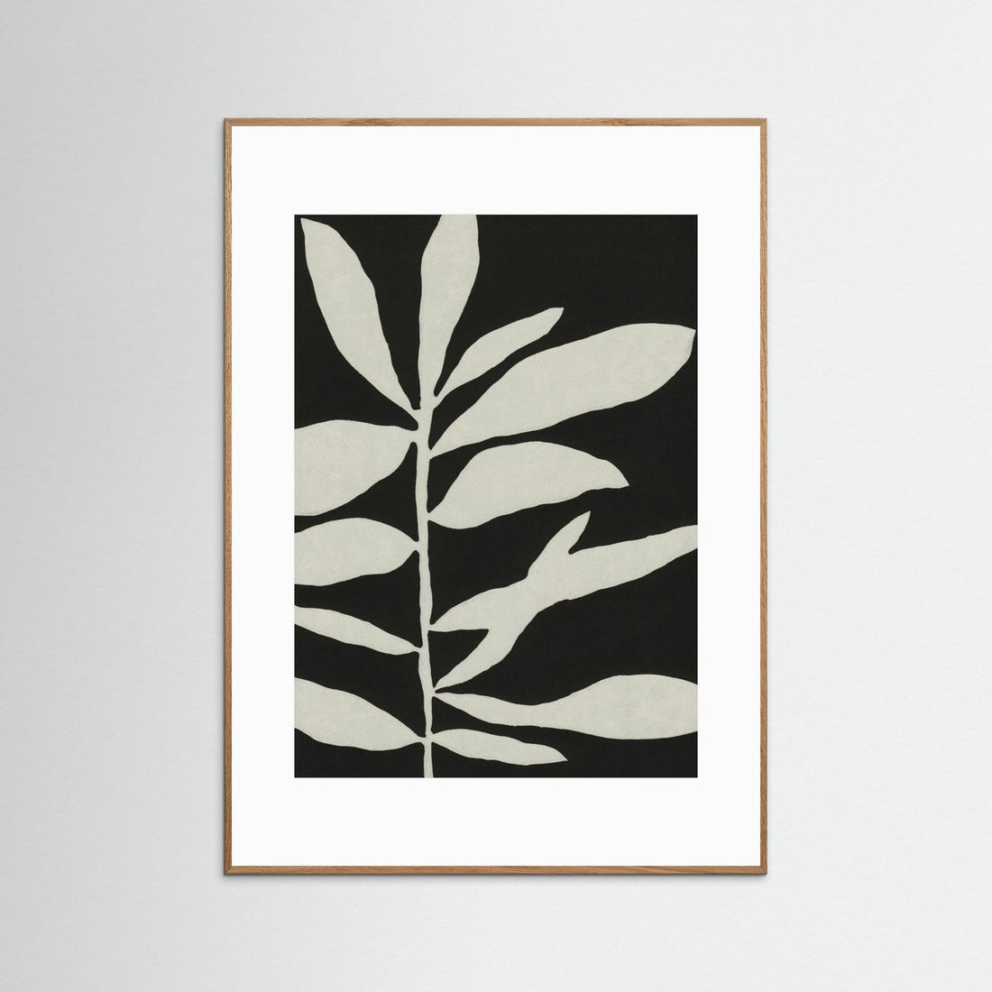 Linocut Branch #3 / White &amp; Black by Alisa Galitsyna