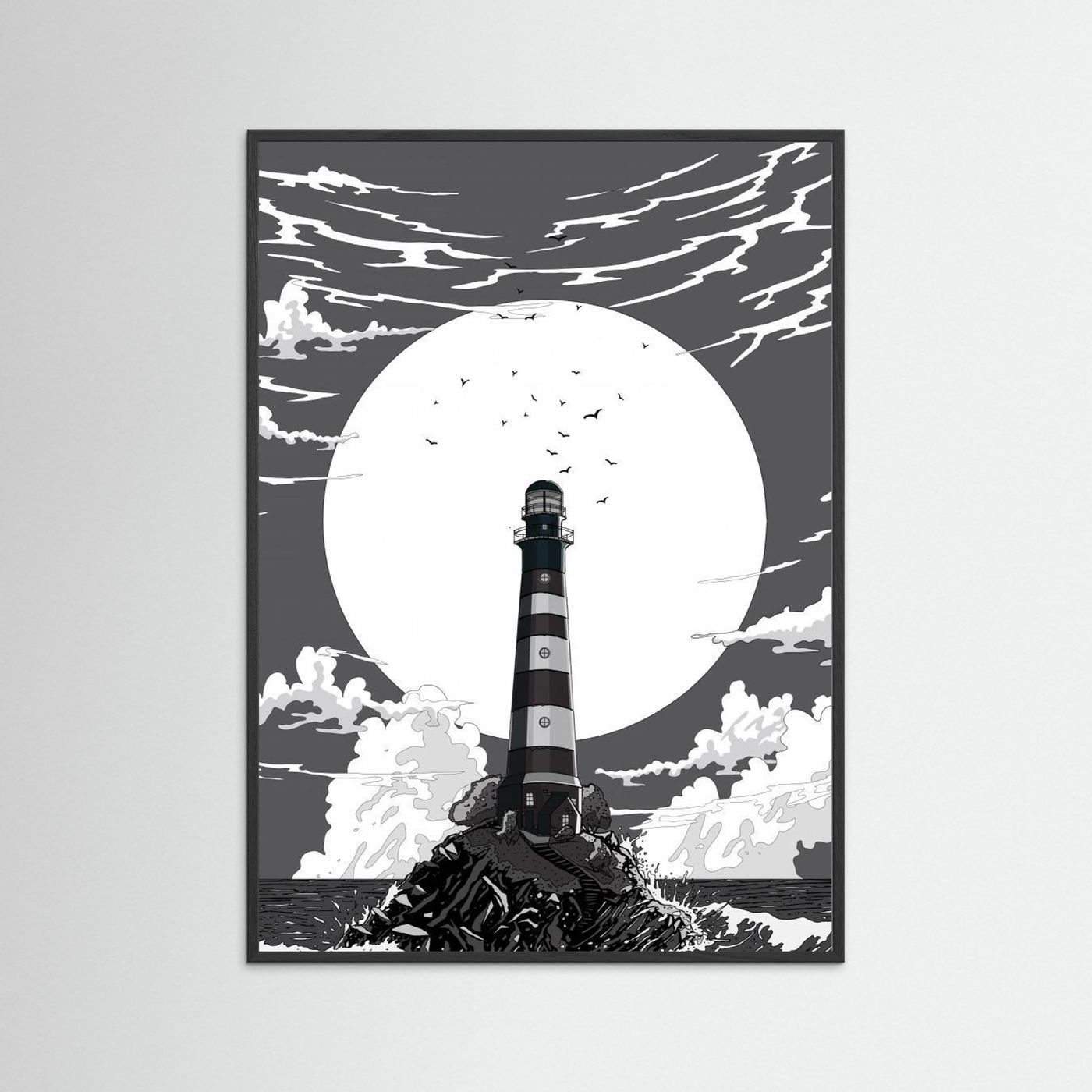 Lighthouse Black and White by Nicholas