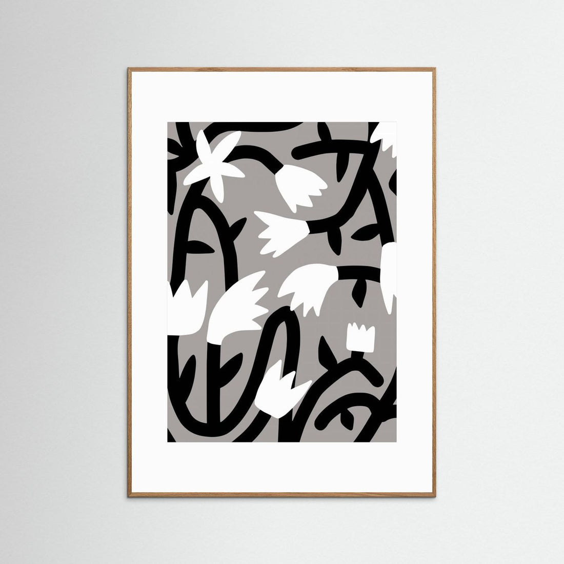 Black and White Bloom Vine by Little Dean