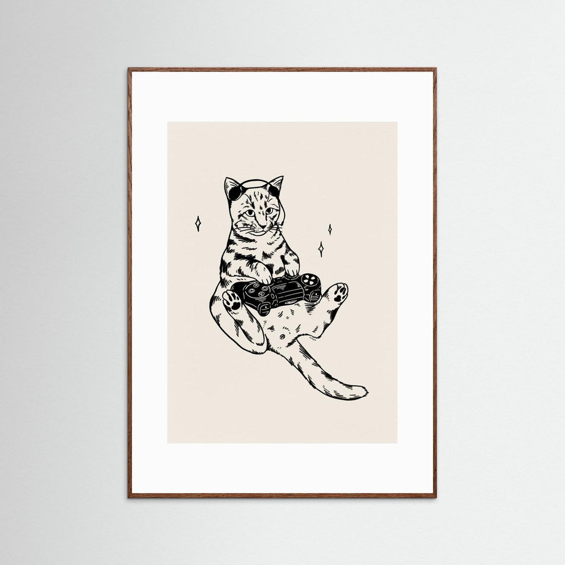 Gaming Cat in black by Tara Royle