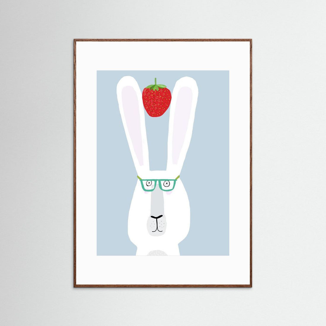 Funny Rabbit with Strawberry by Carla Daly