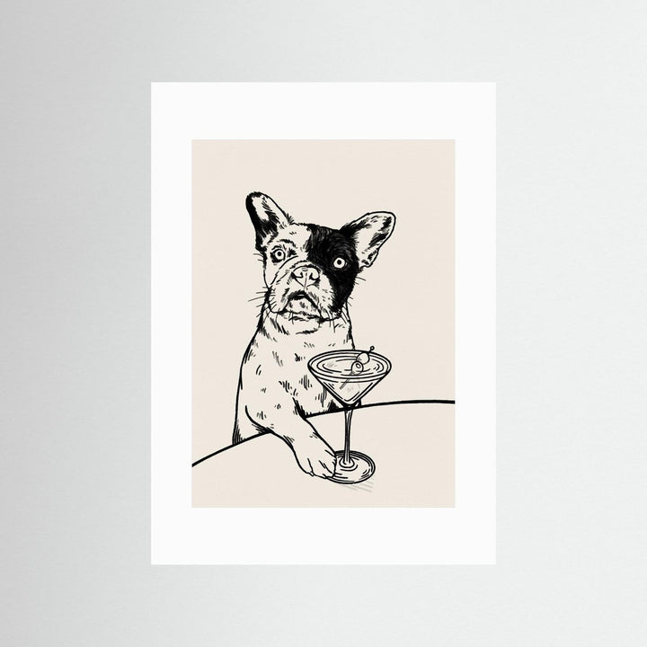 Frenchie with Dirty Martini Cocktail by Tara Royle