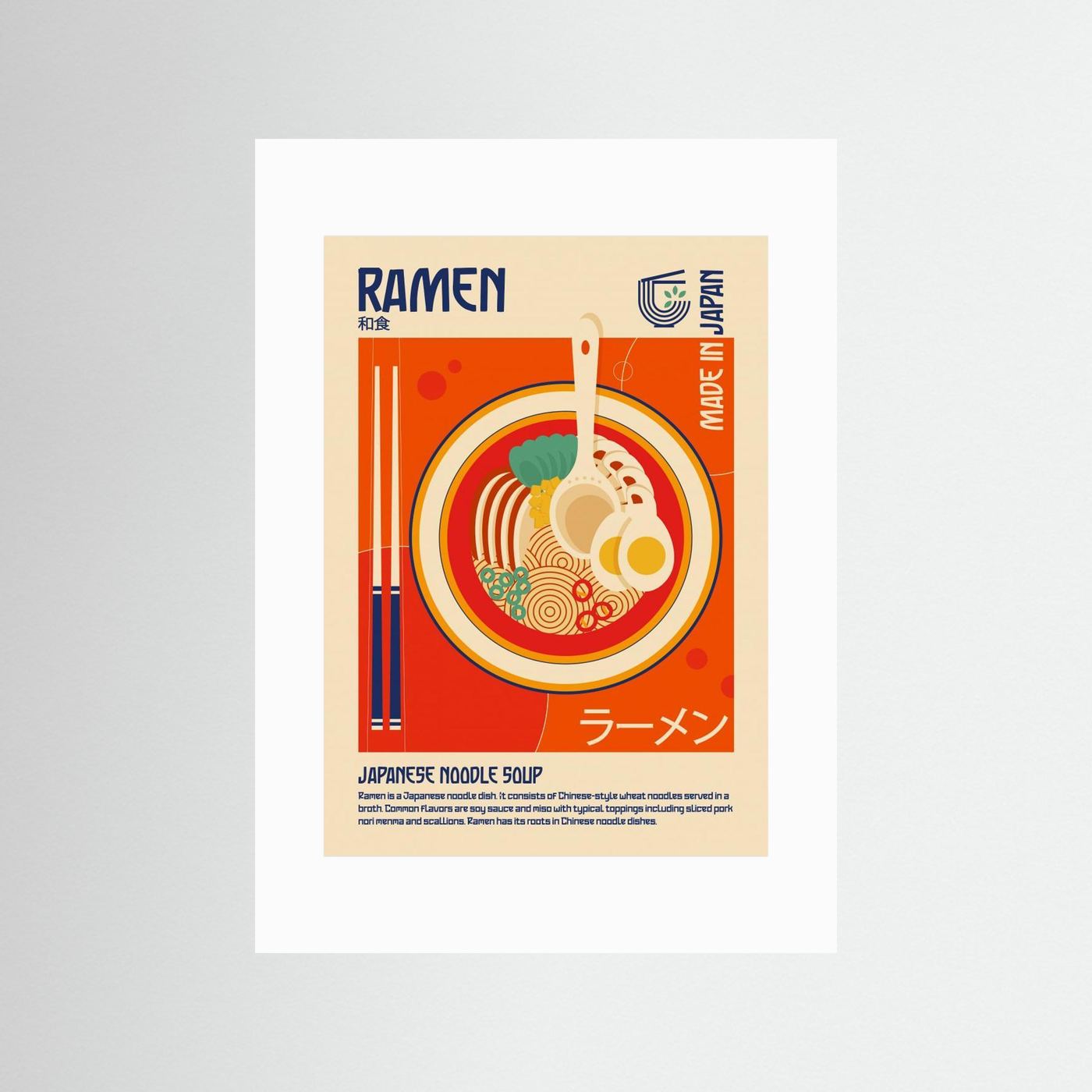 Ramen Japanese Food Print by Retrodrome