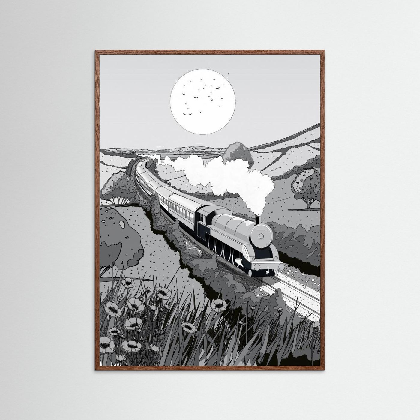 Train Black and White by Nicholas