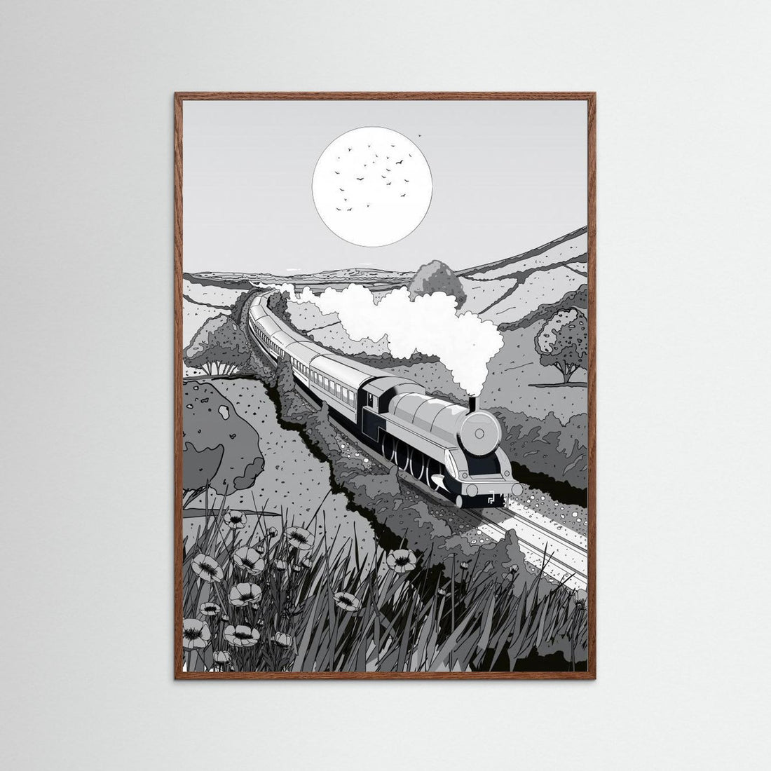 Train Black and White by Nicholas