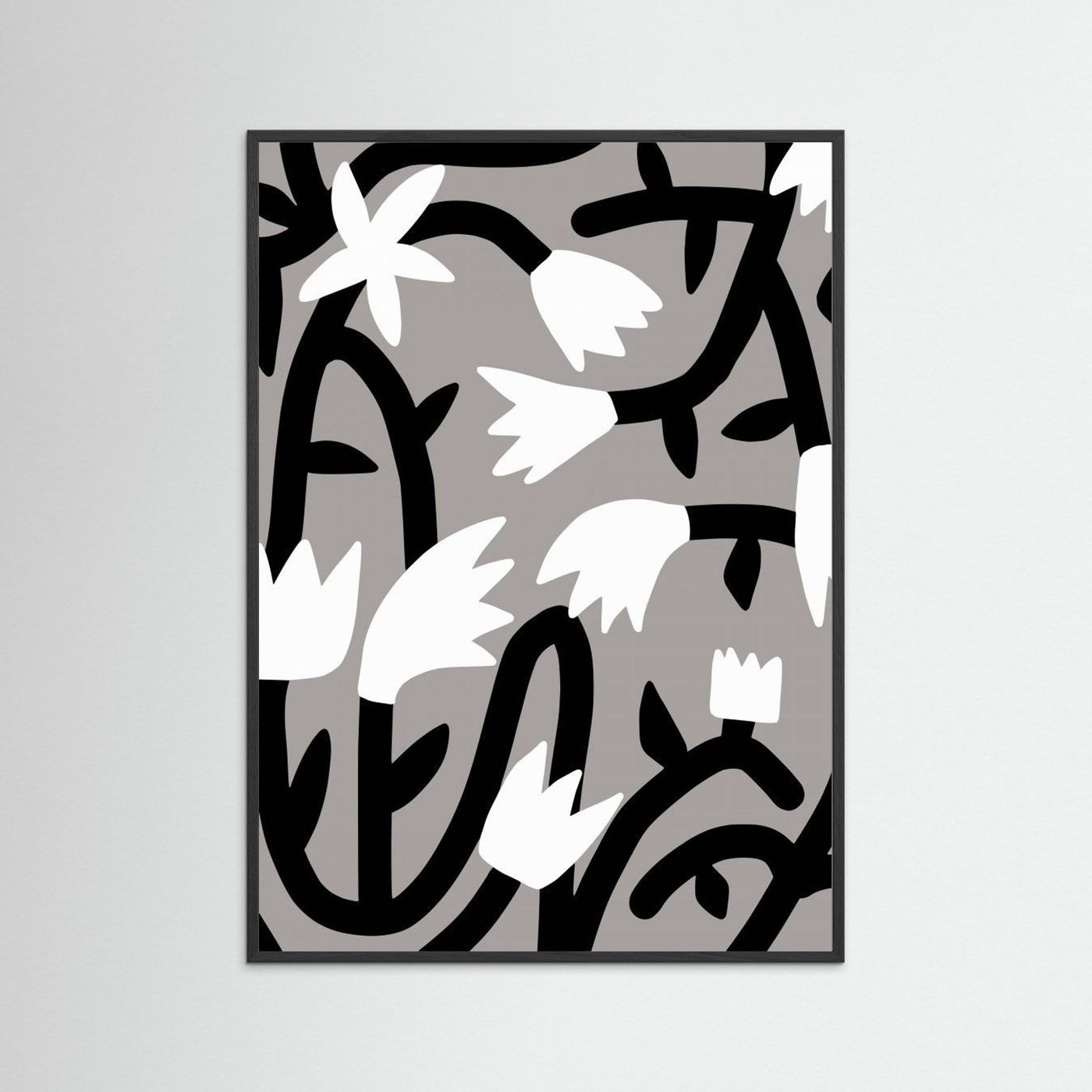 Black and White Bloom Vine by Little Dean