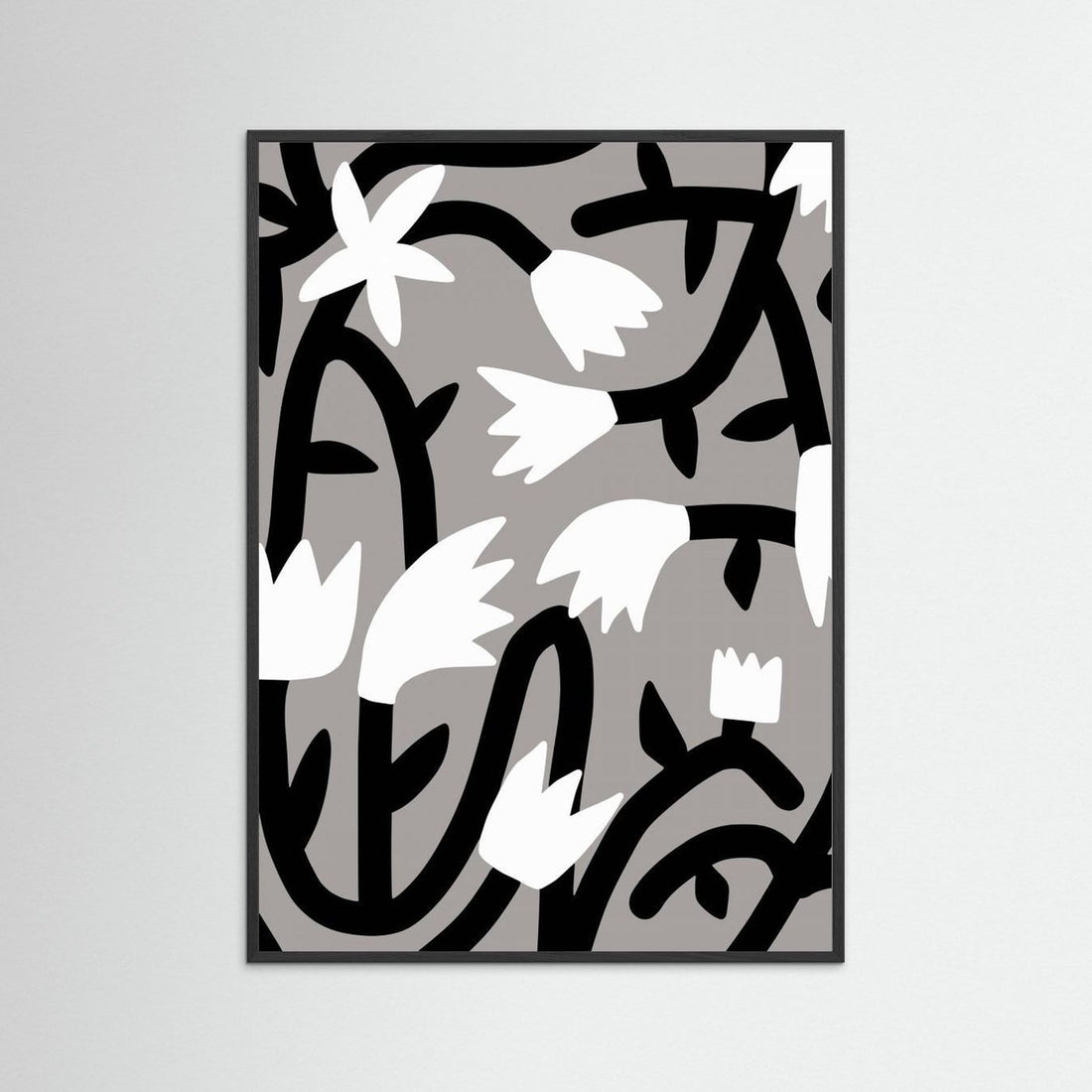 Black and White Bloom Vine by Little Dean