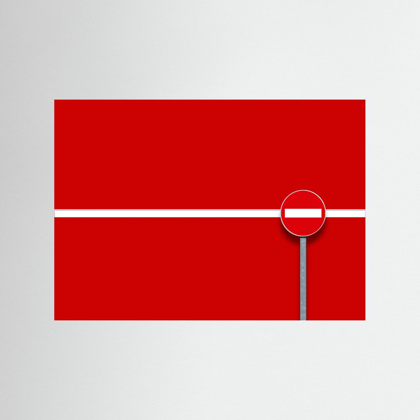 No Entry Red Line by Alfonso Novillo
