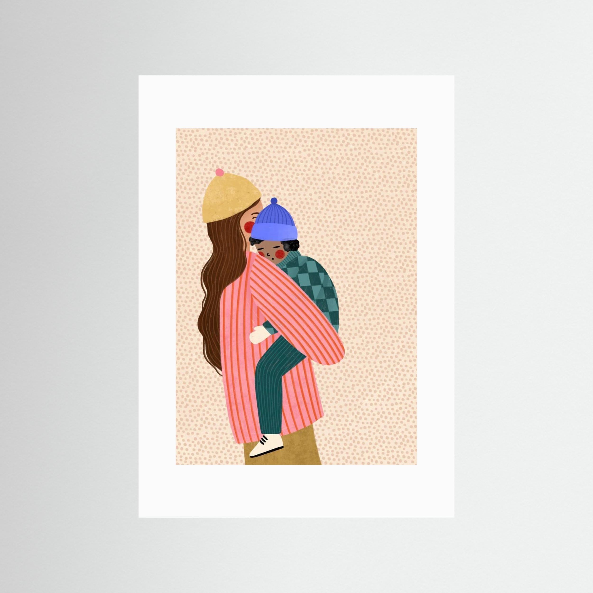 Mum and Boy by Bea Müller - Fine Art Paper Print - dreamtprint.art - 14 x 21 cm / 5 x 8″ (A5)