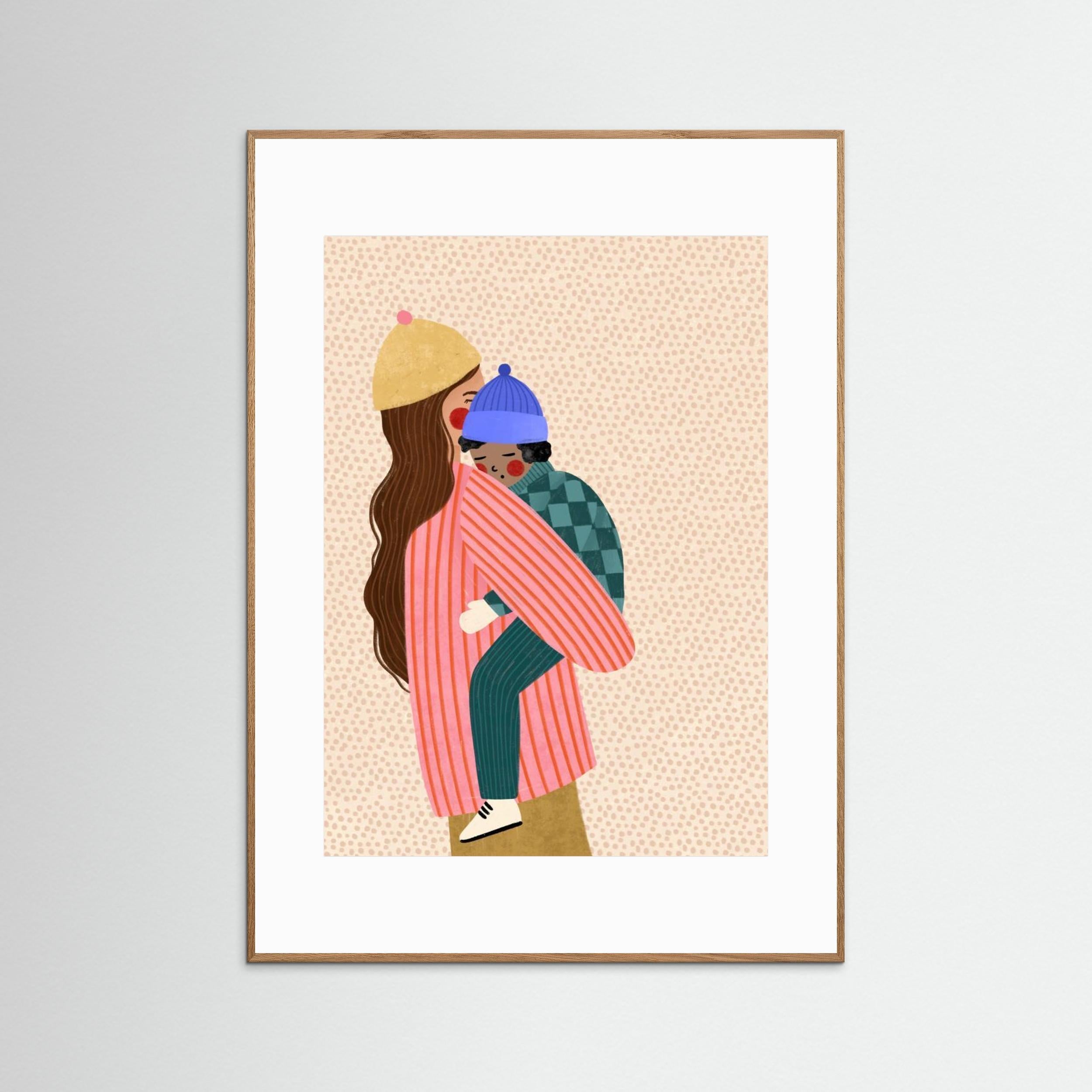 Mum and Boy by Bea Müller - Fine Art Paper Print - dreamtprint.art - 14 x 21 cm / 5 x 8″ (A5)