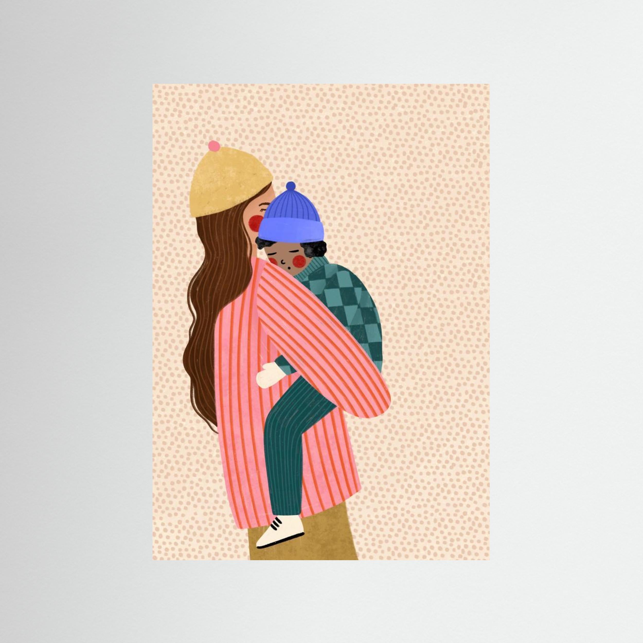 Mum and Boy by Bea Müller - Fine Art Paper Print - dreamtprint.art - 14 x 21 cm / 5 x 8″ (A5)