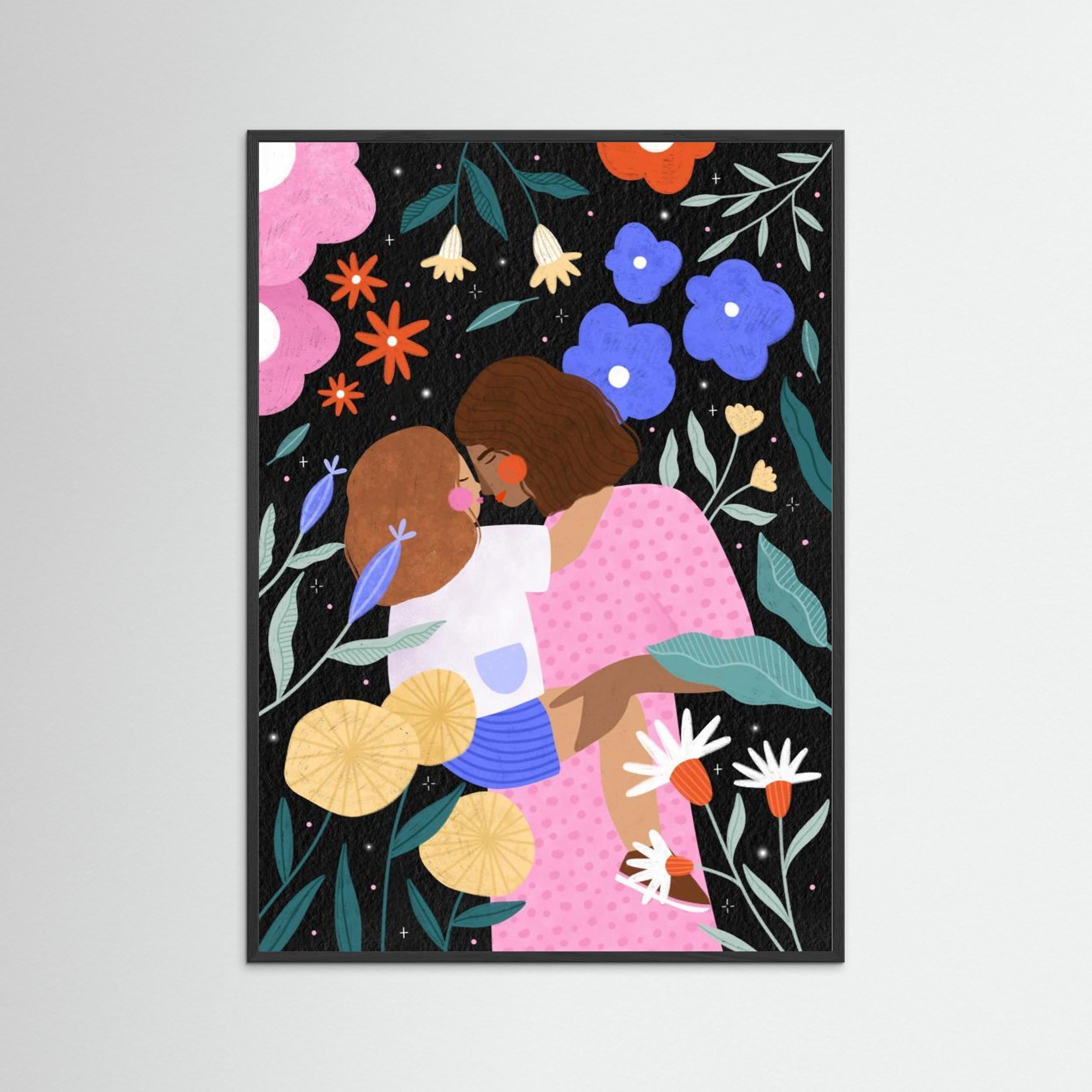 Mum and Daughter In Bloom by Bea Müller - Fine Art Paper Print - dreamtprint.art - 14 x 21 cm / 5 x 8″ (A5)